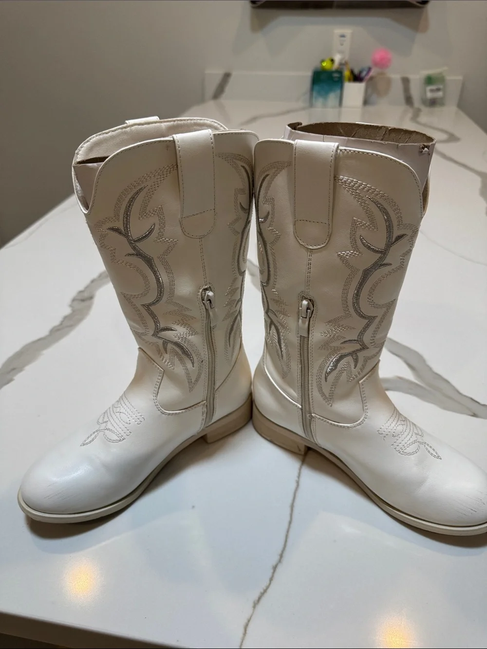 ILV White Girls Western Cowboy Cowgirl Boots size 3